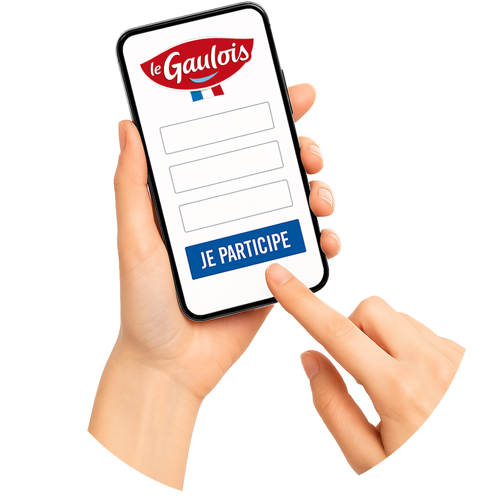 Un écran de téléphone avec un formulaire de participation