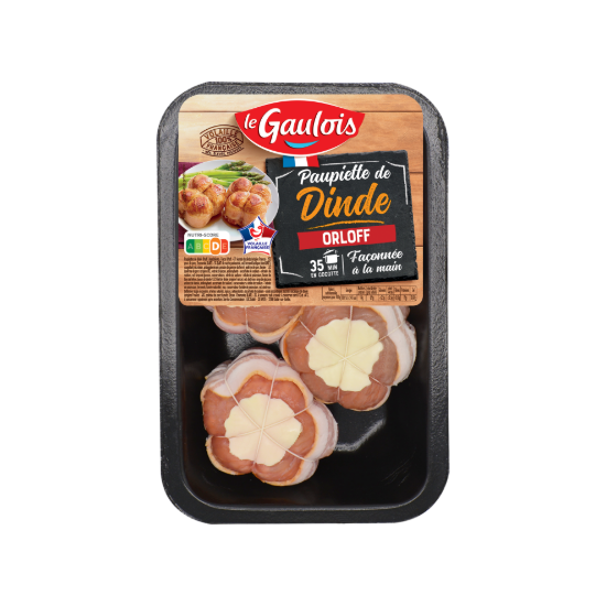 Visuel du pack paupiette de dinde Orloff Le Gaulois, élaborée avec de la volaille française